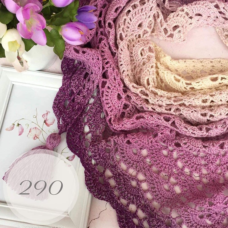 YarnArt Yarn Art YarnArt Flowers Yarn 55% Cotton 45% Acrylic 250gr 1094yds Multicolor Cotton Yarn Rainbow Crochet Yarn Spring Summer - 1 Fine Sport Skein (290) - Image 3